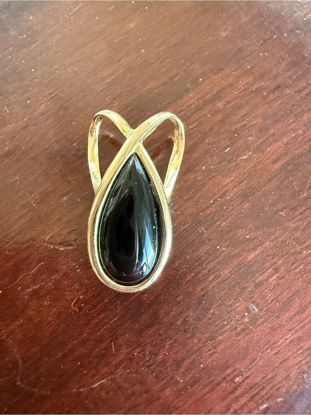 14k yellow gold and black onyx pendant!!